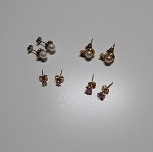 Bundle of Gold Plated Earrings